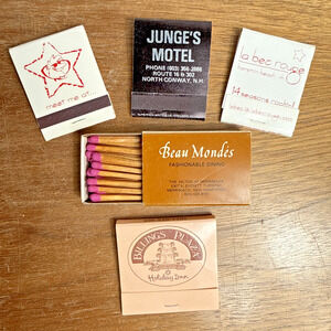 Vintage Matchbook Lot New Hampshire Unused Junge's Beau Monde's La bec rouge NH